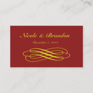 Golden Fairy Tale Wedding Website Card (rot) Begleitkarte