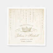 Golden Fairytale Crown Wedding Napkins Serviette (Vorderseite)
