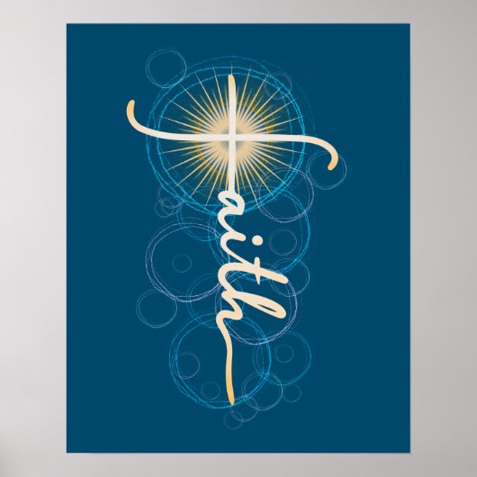 Golden Faith Cross Poster (Vorne)