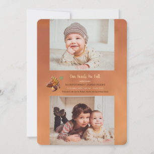 Golden Fall 2-Foto-Geburtserklärung Ankündigung