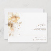 Golden Fall Floral Wedding RSVP Karte (Vorderseite)