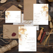 Golden Fall Floral Wedding RSVP Karte