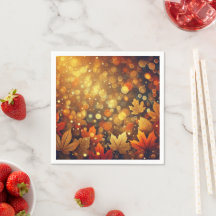 Golden Fall Foliage Bokeh-Effekt Decoupage Napkins