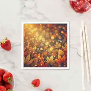 Golden Fall Foliage Bokeh-Effekt Decoupage Napkins Serviette