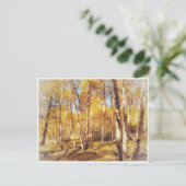 Golden Fall Foliage Forest Landschaft Postkarte (Stehend Vorderseite)