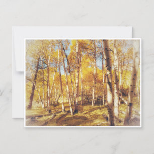 Golden Fall Foliage Forest Landschaft Postkarte