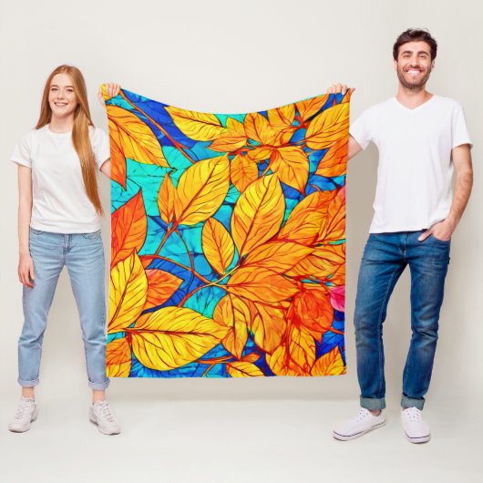 Golden Fall Foliage: Helle Blätter zeichnen Fleecedecke (Beispiel)