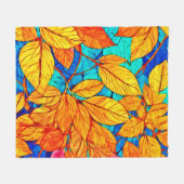 Golden Fall Foliage: Helle Blätter zeichnen Fleecedecke (Vorderseite (Horizontal))