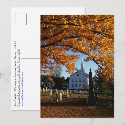 Golden Fall Folies / Church & Friedhof 2 Postkarte (Vorne/Hinten)