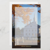 Golden Fall Folies mit Kirche und Friedhof Briefpapier (Vorne/Hinten)