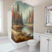Golden Fall Forest Reflektion Duschvorhang (Beispiel)
