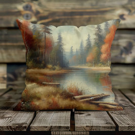 Golden Fall Forest Reflektion Kissen