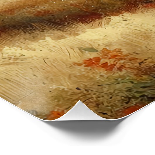 Golden Fall Forest Reflektion Poster (Ecke)