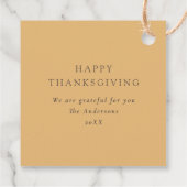 Golden Fall Maple Blätter Custom Black Botanical Geschenkanhänger (Rückseite)