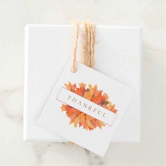 Golden Fall Maple Blätter individuell anpassbar bo Geschenkanhänger (Beispiel)