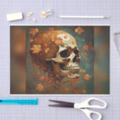 Golden Fall Skull Goth Decoupage Paper Seidenpapier (Handwerk)