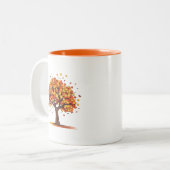 Golden Fall Tree Zweifarbige Tasse (Vorderseite Links)