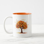 Golden Fall Tree Zweifarbige Tasse (Links)