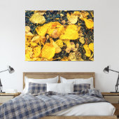 Golden Fallen Blätter Leinwanddruck (Insitu (Schlafzimmer))