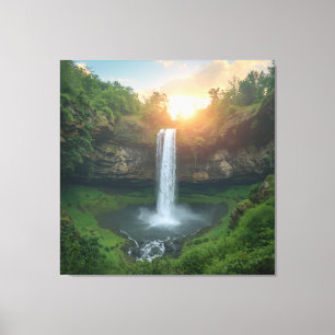 Golden Falls in der Abenddämmerung - Ruhe und Erho Leinwanddruck