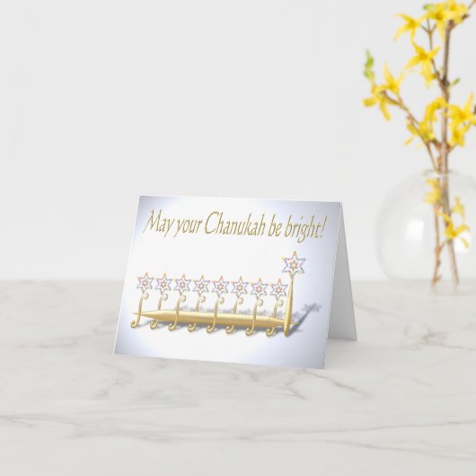 Golden Fantasy Floral Menorah für Chanukah Karte (Gelbe Blume)