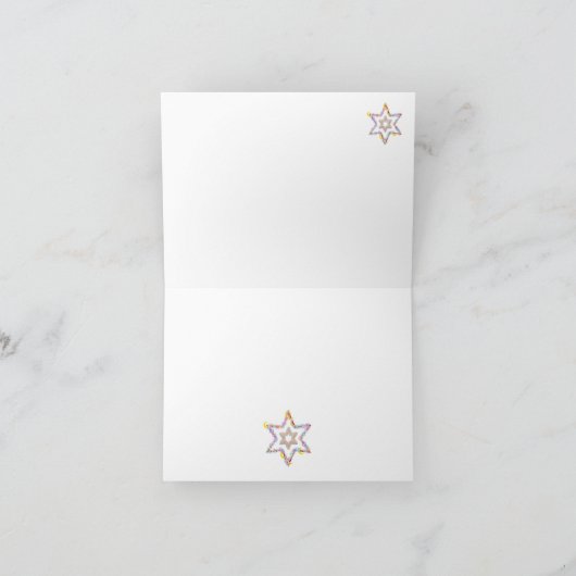 Golden Fantasy Floral Menorah für Chanukah Karte (Innenseite)