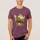 Golden Fantasy Flying Ship Art Bella+Canvas Tri-Bl Tri-Blend Shirt (Vorderseite)