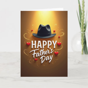 Golden Fathers Day Fedora Karte