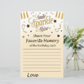 Golden Favorite Memory of the Birthday Girl (Stehend Vorderseite)