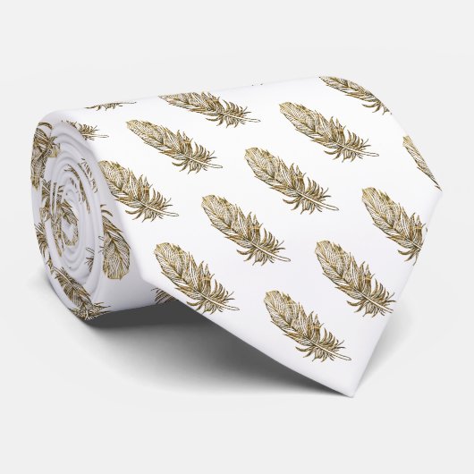 Golden Feather Art Krawatte (Gerollt)