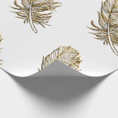 Golden Feather Art Matt Wrapping Paper Geschenkpapier (Ecke)