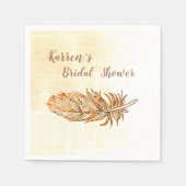 Golden Feather Brautparty Paper Napkins Serviette (Vorderseite)