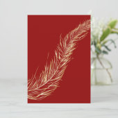 Golden Feather Einladung (Stehend Vorderseite)