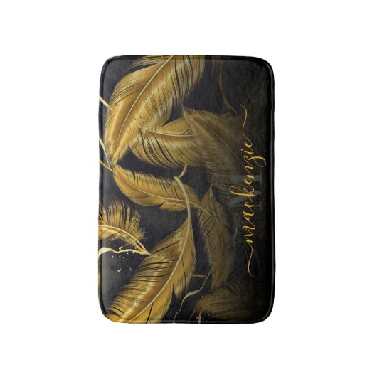 Golden Feathers Badematte (Vorderseite Vertikal)
