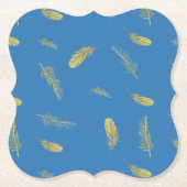 Golden Feathers French Blue Untersetzer (Vorderseite)