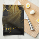 Golden Feathers Geschirrtuch (Viertel Falte)