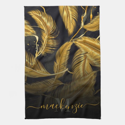 Golden Feathers Geschirrtuch (Vertikal)
