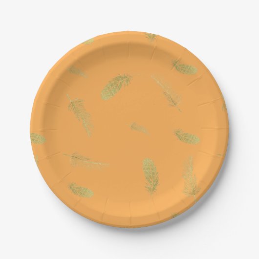 Golden Feathers Marigold Paper Plate Pappteller (Vorderseite)