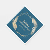 Golden Feathers on Navy Graduation Party Serviette (Ecke)
