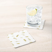 Golden Feathers Rechteckiger Pappuntersetzer (Vor Ort)