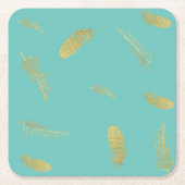 Golden Feathers Rechteckiger Pappuntersetzer (Vorderseite)