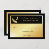 Golden Feathers Response Cards Einladung (Vorne/Hinten)