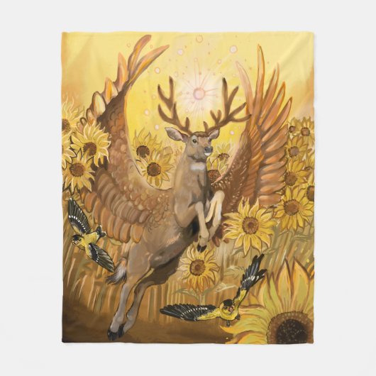 Golden Feilds Mule Deer Fleecedecke (Vorderseite)