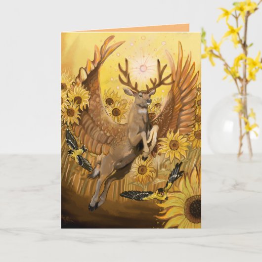 Golden Feilds Mule Deer Karte (Gelbe Blume)