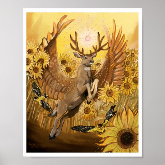 Golden Feilds Mule Deer Poster (Vorne)
