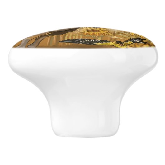 Golden Feilds Winged Mule Deer Keramikknauf (Seitenansicht)