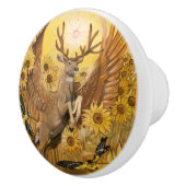 Golden Feilds Winged Mule Deer Keramikknauf (Rechts)