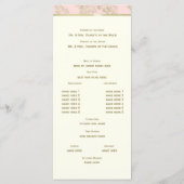 Golden Fern Blush and Ivory Wedding Program Programm (Rückseite)