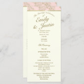Golden Fern Blush and Ivory Wedding Program Programm (Vorne/Hinten)