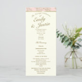 Golden Fern Blush and Ivory Wedding Program Programm (Stehend Vorderseite)